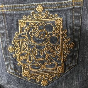Disney Store Bootcut Denim Jeans Mickey Mouse on pockets RARE